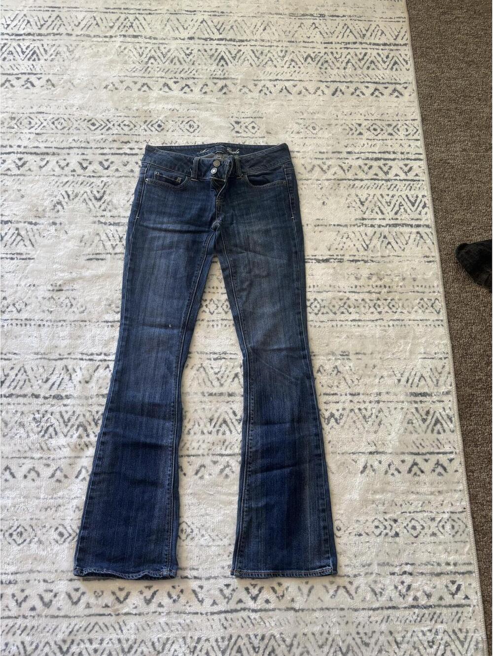 Garage Dark Wash Low Rise Flare Jeans Size Regular-0